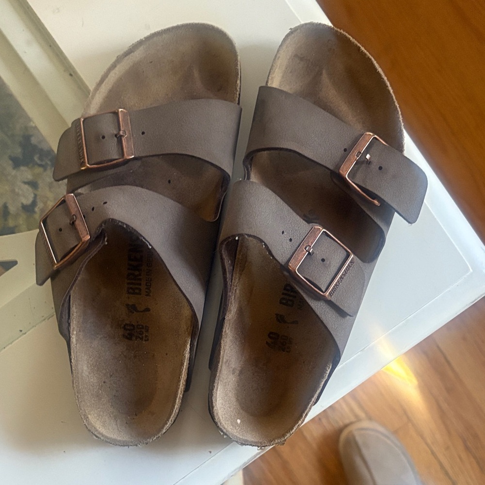 Birkenstock Dark Brown Buckle Sandals